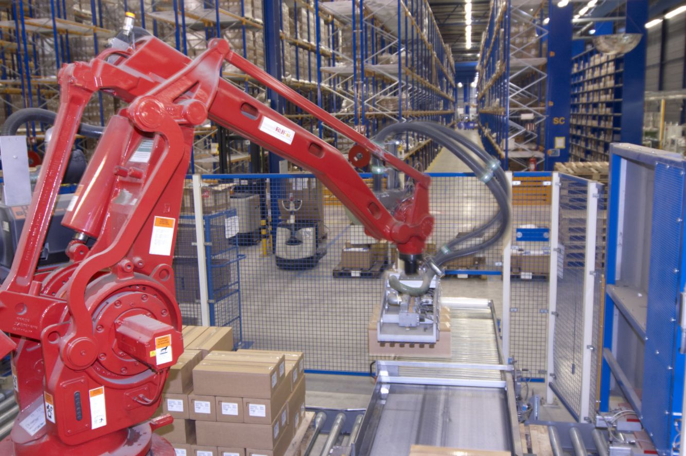 robotic machine on production line