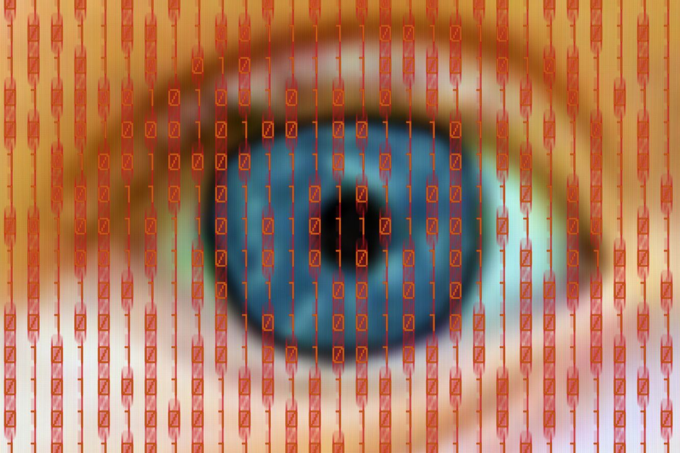 Eye with digital numbers in front of it